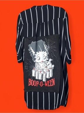 Upcycled Stella Tweed Betty Boop Shirt Dress